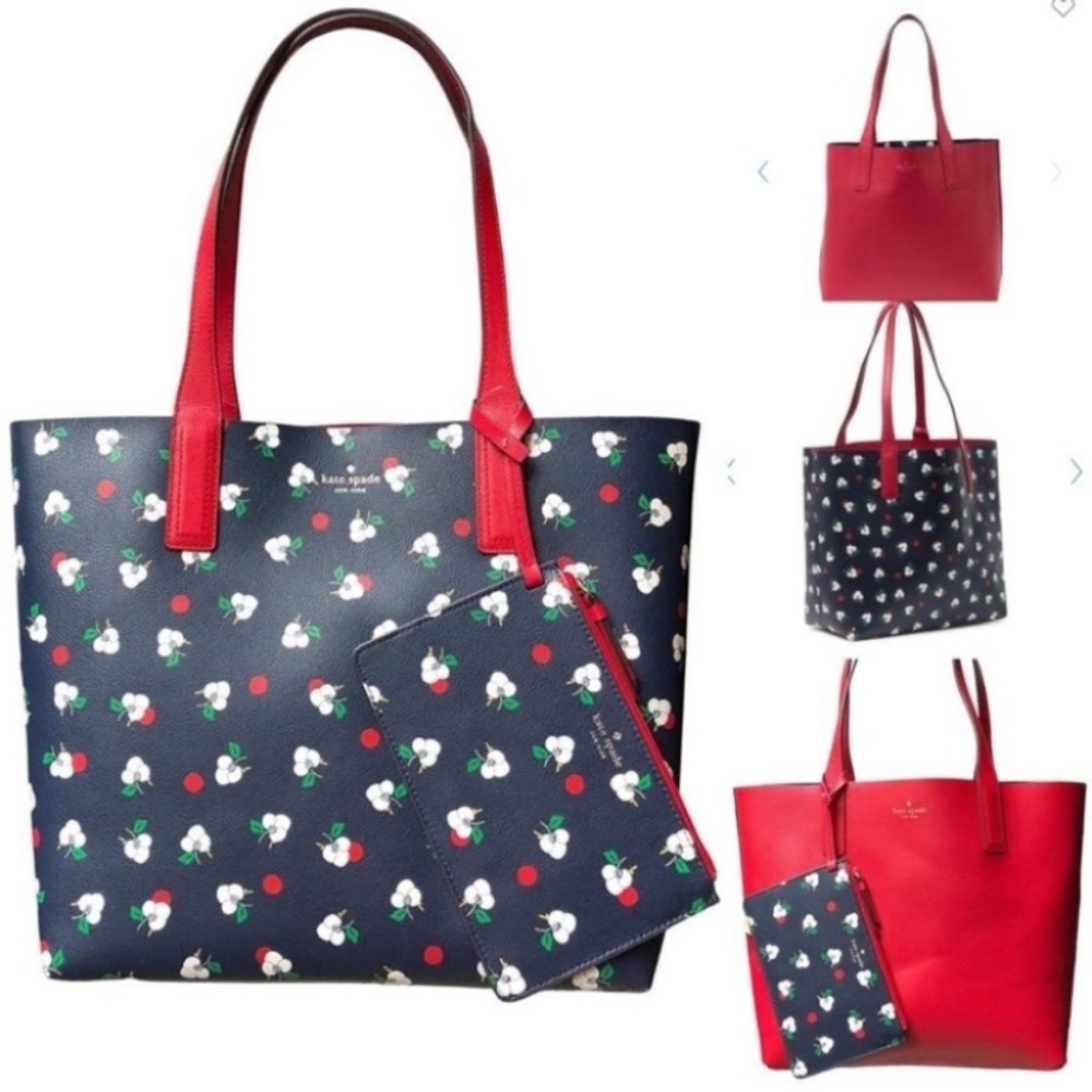 Kate Spade reversible tote and wallet